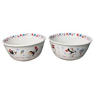 Vintage Chilly Willy Penguin 5" Ice Cream Bowls, Universal Studios Lot Of 2